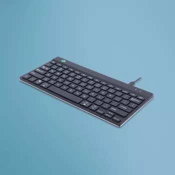 R-Go Tools ergonomická klávesnica R-Go Compact Break, kompaktná klávesnica so softvérom na prestávky, QWERTY (US), káblová, čierna