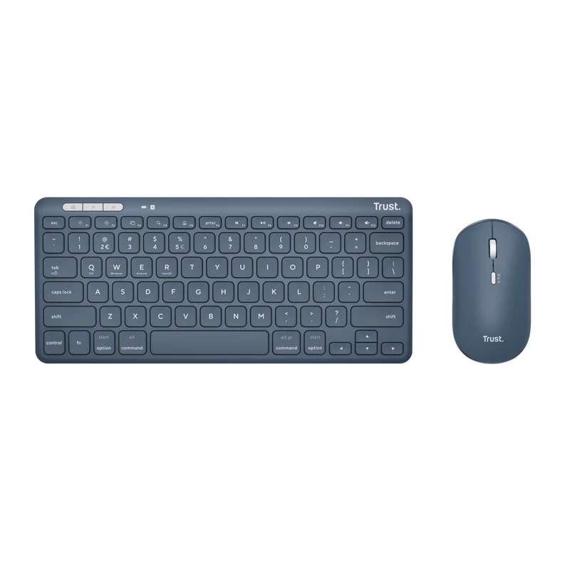 Trust Lyra klávesnica myš súčasťou Office RF Wireless + Bluetooth QWERTY US-angličtina modrá