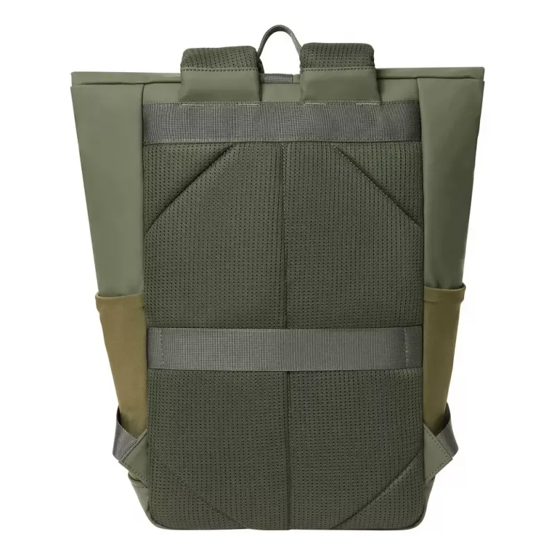 Cestovný batoh Rivacase Eden olivová PU koža polyester rPET 250x160x430mm