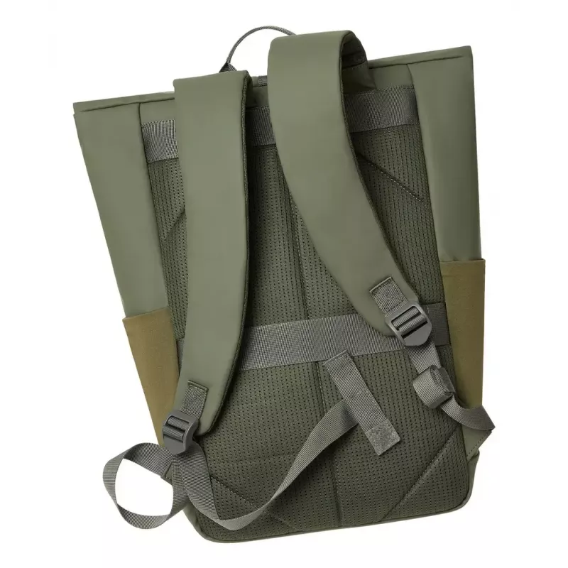 Cestovný batoh Rivacase Eden olivová PU koža polyester rPET 250x160x430mm