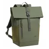 Cestovný batoh Rivacase Eden olivová PU koža polyester rPET 250x160x430mm
