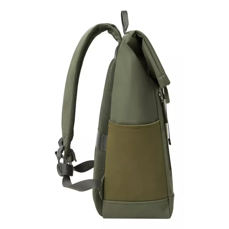 Cestovný batoh Rivacase Eden olivová PU koža polyester rPET 250x160x430mm