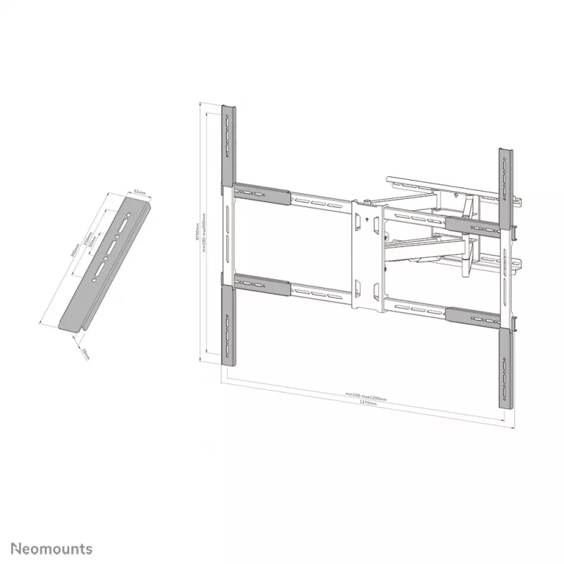 Neomounts AWLS-950BL1 VESA rozširujúca sada 55-110
