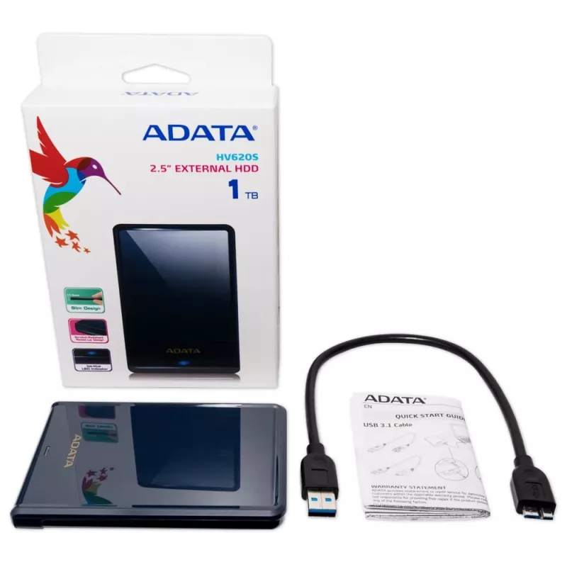 ADATA DashDrive HV620S AHV620S-1TU31-CBL externý pevný disk, 1 TB, 2,5", USB 3.1, modrý