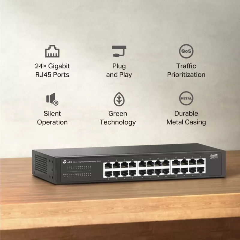 TP-Link LS1024G sieťový switch unmanaged Gigabit Ethernet (10/100/1000) čierny