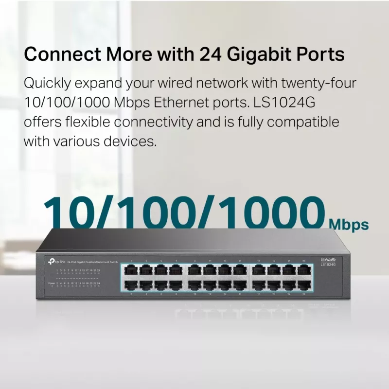 TP-Link LS1024G sieťový switch unmanaged Gigabit Ethernet (10/100/1000) čierny