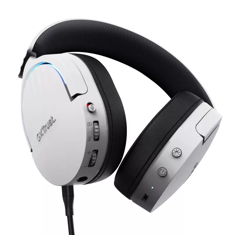 Trust GXT 491W FAYZO Headset káblový a bezdrôtový cez hlavu Gaming USB Type-C Bluetooth čierna, biela