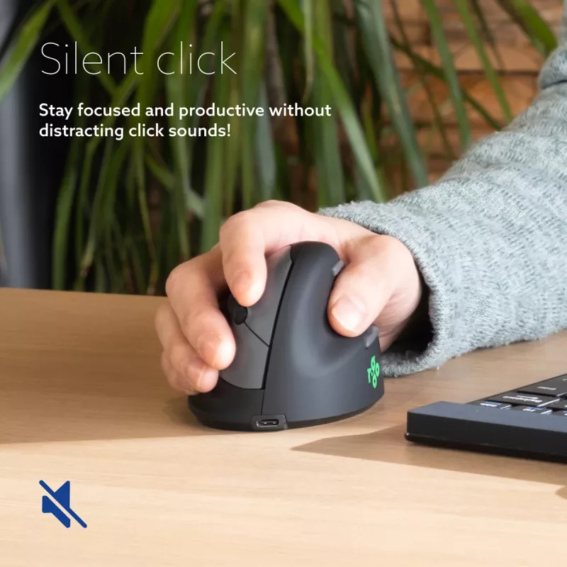 R-Go Tools ergonomická myš R-Go HE Break s softvérom na prestávky, veľká (veľkosť ruky ≥ 185 mm), pre pravákov, Bluetooth, čierna
