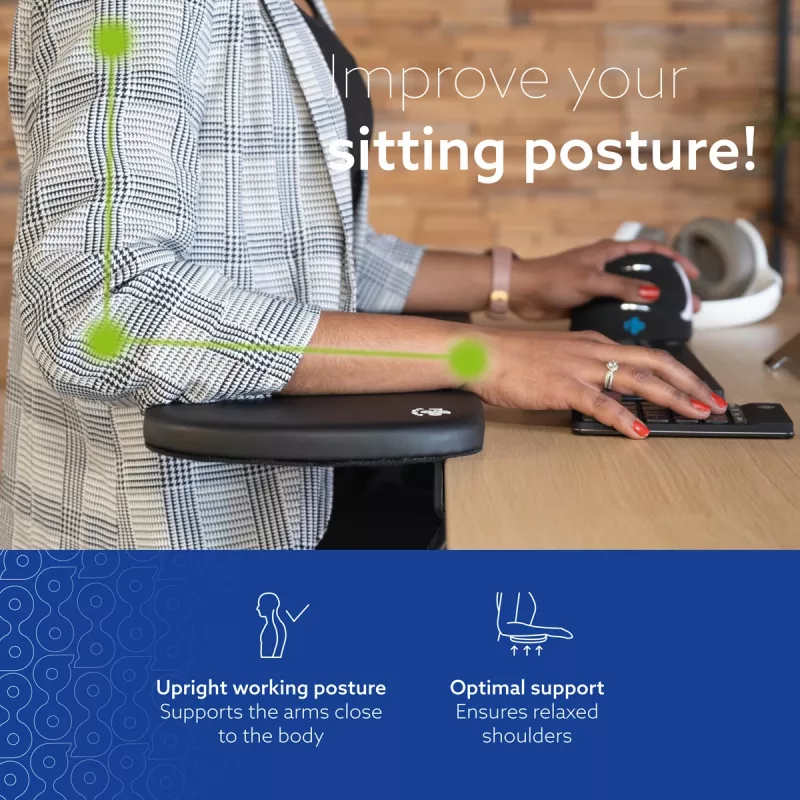 R-Go Tools podrúčka R-Go, ergonomická, symetrická, s výrezom na brucho, mäkká pena, čierna