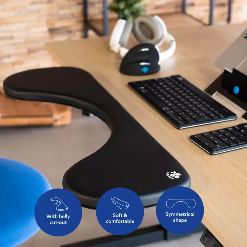 R-Go Tools podrúčka R-Go, ergonomická, symetrická, s výrezom na brucho, mäkká pena, čierna