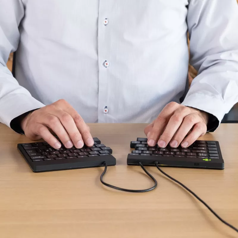R-Go Tools ergonomická klávesnica R-Go Split Break v2 so softvérom Break, ergonomická delená klávesnica, QWERTY (US), káblová, čierna