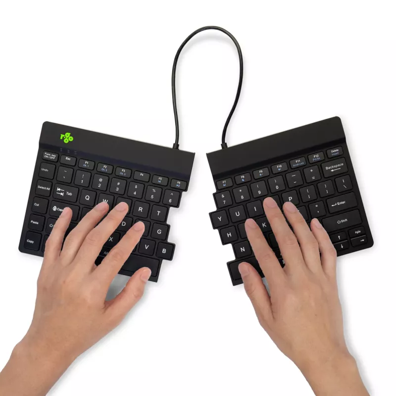 R-Go Tools ergonomická klávesnica R-Go Split Break so softvérom na prestávky, ergonomická delená klávesnica, QWERTY (US), Bluetooth, čierna