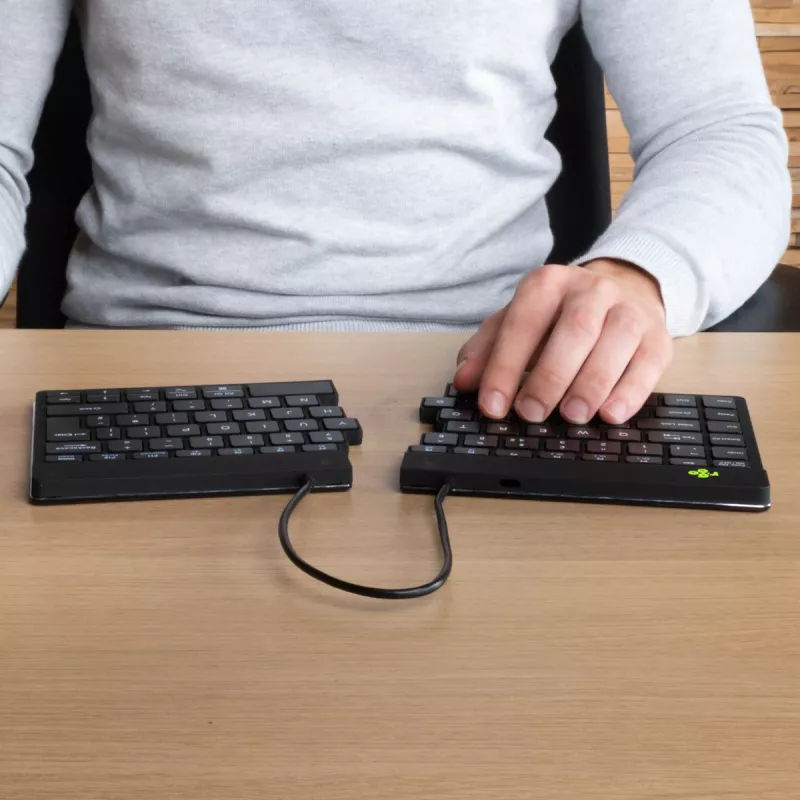 R-Go Tools ergonomická klávesnica R-Go Split Break so softvérom na prestávky, ergonomická delená klávesnica, QWERTY (US), Bluetooth, čierna
