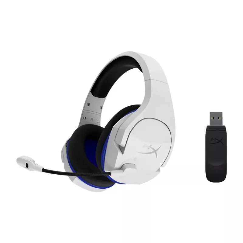 HyperX Cloud Stinger Core – bezdrôtová herná náhlavná súprava (bielo-modrá) – PS5-PS4