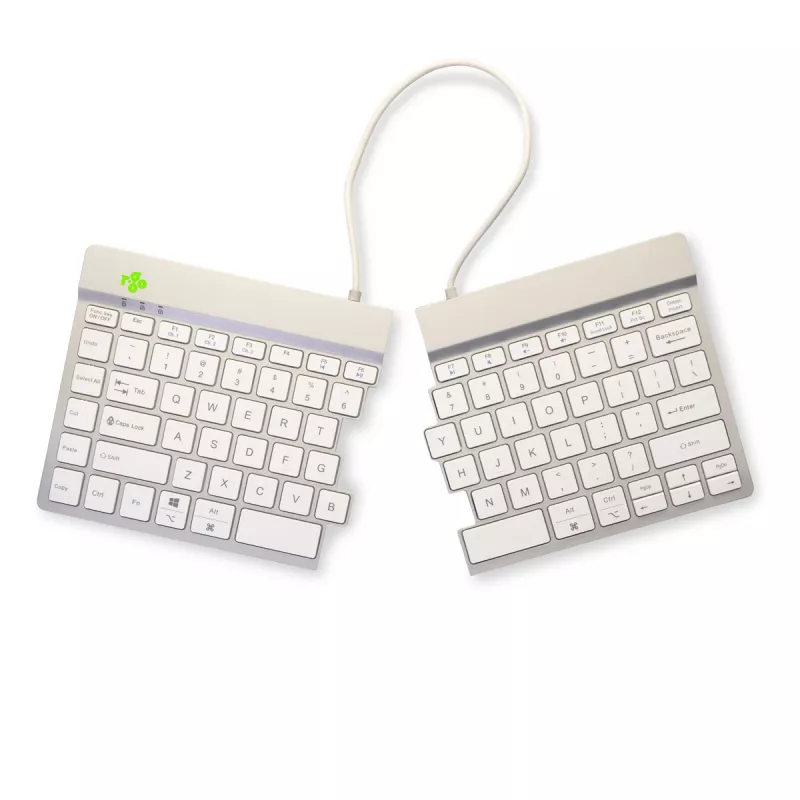 R-Go Tools ergonomická klávesnica R-Go Split Break so softvérom na prestávky, ergonomická delená klávesnica, QWERTY (US), Bluetooth, biela