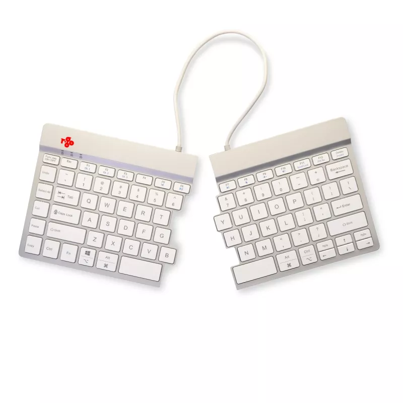 R-Go Tools ergonomická klávesnica R-Go Split Break so softvérom na prestávky, ergonomická delená klávesnica, QWERTY (US), Bluetooth, biela