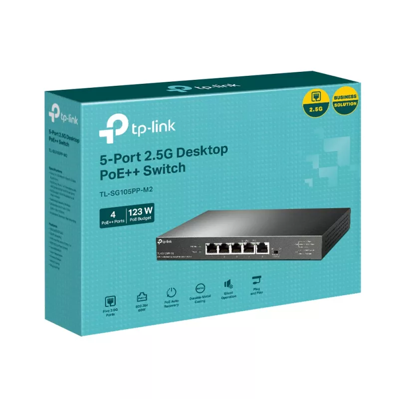 TP-Link 5-portový 2.5G desktop switch so 4-port PoE++ Unmanaged