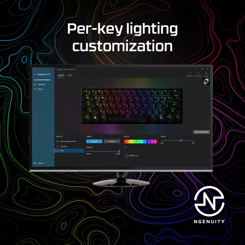 HyperX Alloy Origins 60 – mechanická herná klávesnica – HX Red (US-layout)