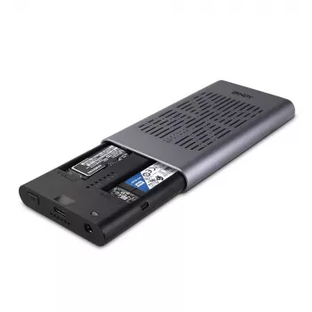 Lindy USB 3.2 Gen 2x2 Dual M.2 NVMe SSD puzdro s funkciou klonovania