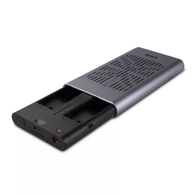 Lindy USB 3.2 Gen 2x2 Dual M.2 NVMe SSD puzdro s funkciou klonovania