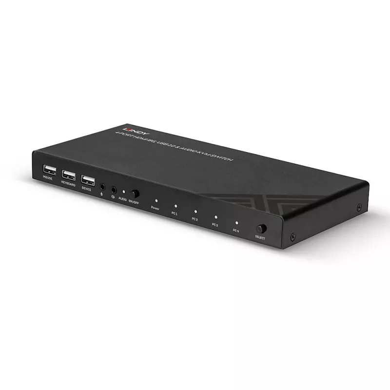 Lindy KVM prepínač HDMI 18G USB 2.0 Audio 4 porty 4K Ultra HD