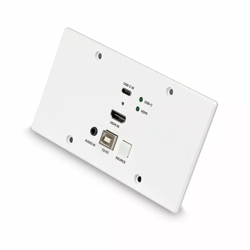 Lindy 150m Cat.6 HDMI 4K60 & Type-C HDBaseT EU nástenná doska KVM extender, vysielač