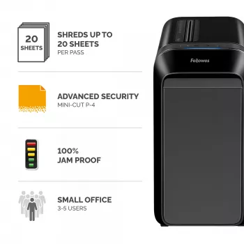 Fellowes LX Series Powershred LX220 skartovačka 65 dB čierna