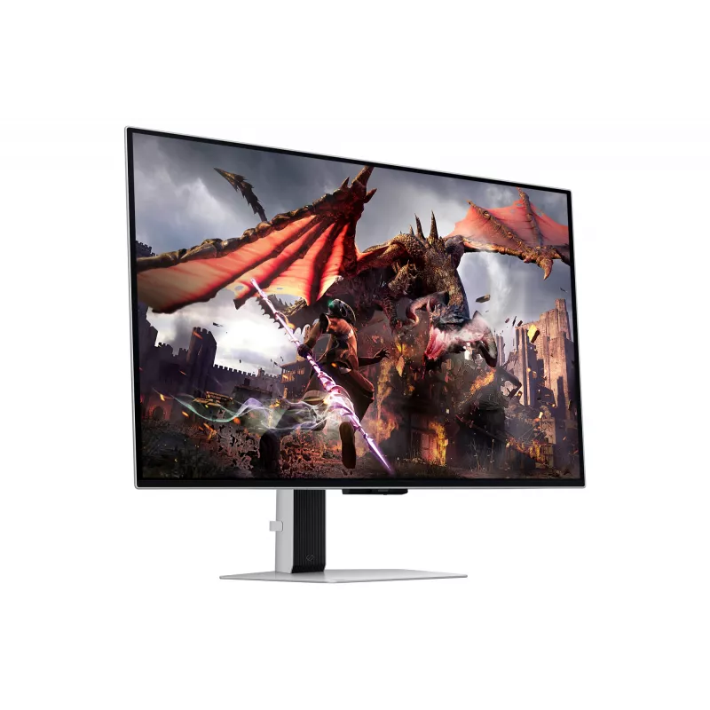 Samsung Odyssey OLED G8 G80SD LS32DG802SUXDU herný monitor, 32 palca (81,3 cm) OLED, 4K UHD 3840 x 2160, 240 Hz, 0,03 ms, HDR10, 2x HDMI, DisplayPort, USB 3.0 hub, nastaviteľná výška, pivot, strieborný