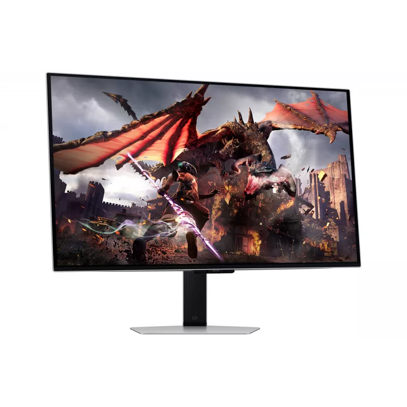 Samsung Odyssey OLED G8 G80SD LS32DG802SUXDU herný monitor, 32 palca (81,3 cm) OLED, 4K UHD 3840 x 2160, 240 Hz, 0,03 ms, HDR10, 2x HDMI, DisplayPort, USB 3.0 hub, nastaviteľná výška, pivot, strieborný