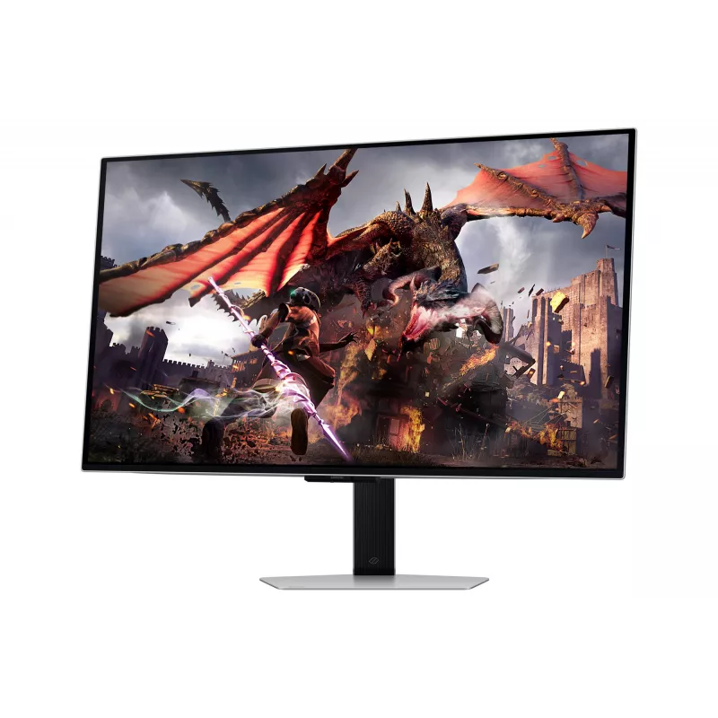 Samsung Odyssey OLED G8 G80SD LS32DG802SUXDU herný monitor, 32 palca (81,3 cm) OLED, 4K UHD 3840 x 2160, 240 Hz, 0,03 ms, HDR10, 2x HDMI, DisplayPort, USB 3.0 hub, nastaviteľná výška, pivot, strieborný