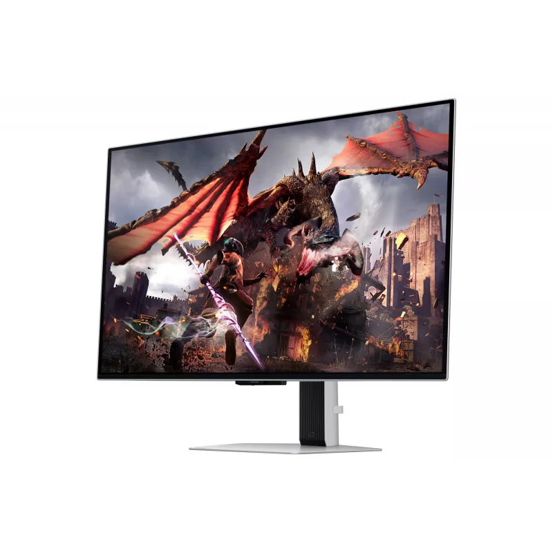 Samsung Odyssey OLED G8 G80SD LS32DG802SUXDU herný monitor, 32 palca (81,3 cm) OLED, 4K UHD 3840 x 2160, 240 Hz, 0,03 ms, HDR10, 2x HDMI, DisplayPort, USB 3.0 hub, nastaviteľná výška, pivot, strieborný