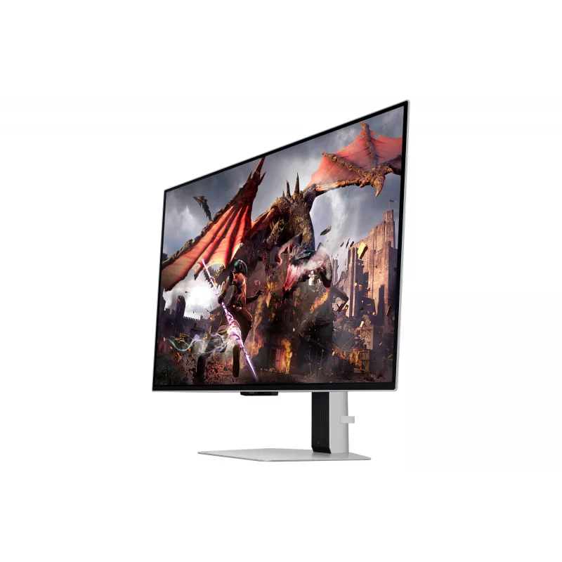 Samsung Odyssey OLED G8 G80SD LS32DG802SUXDU herný monitor, 32 palca (81,3 cm) OLED, 4K UHD 3840 x 2160, 240 Hz, 0,03 ms, HDR10, 2x HDMI, DisplayPort, USB 3.0 hub, nastaviteľná výška, pivot, strieborný