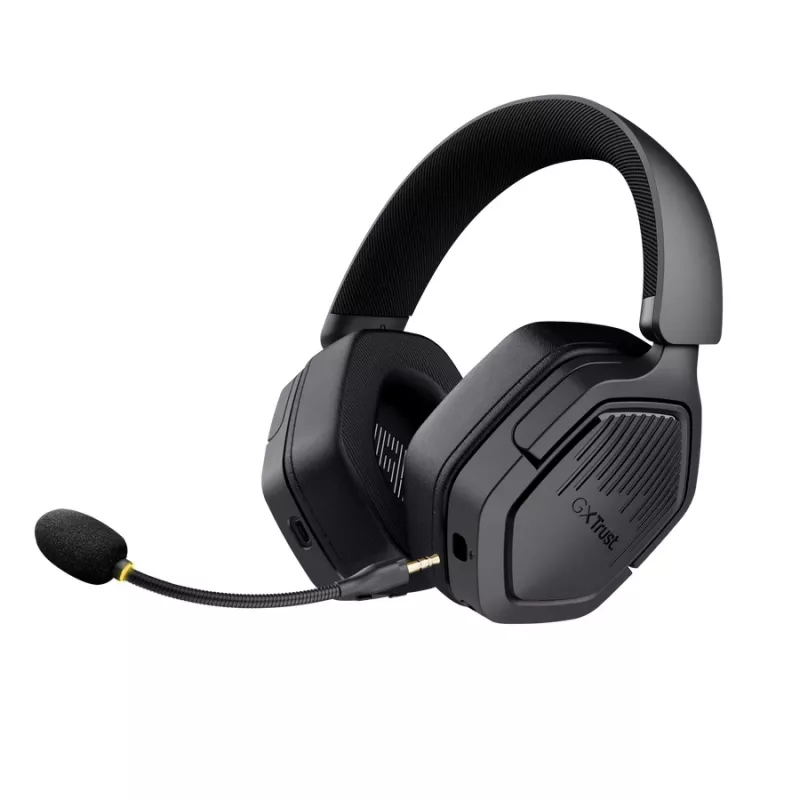 Trust GXT 493PS Carus bezdrôtový herný headset pre PS5, náhlavný over-ear, odnímateľný mikrofón, USB-C / USB-A / 3,5 mm, 20–20000 Hz, 1,2 m, čierny