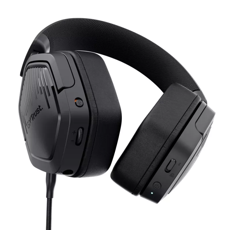 Trust GXT 493PS Carus bezdrôtový herný headset pre PS5, náhlavný over-ear, odnímateľný mikrofón, USB-C / USB-A / 3,5 mm, 20–20000 Hz, 1,2 m, čierny