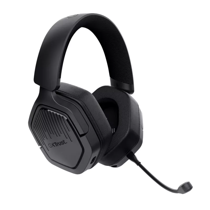 Trust GXT 493PS Carus bezdrôtový herný headset pre PS5, náhlavný over-ear, odnímateľný mikrofón, USB-C / USB-A / 3,5 mm, 20–20000 Hz, 1,2 m, čierny