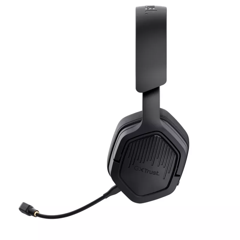 Trust GXT 493PS Carus bezdrôtový herný headset pre PS5, náhlavný over-ear, odnímateľný mikrofón, USB-C / USB-A / 3,5 mm, 20–20000 Hz, 1,2 m, čierny