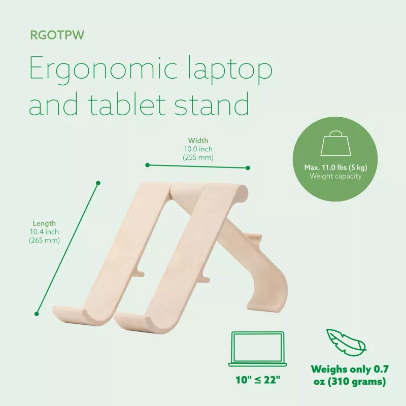 R-Go Tools stojan na notebook a tablet R-Go Treepod, ergonomický a modulárny, nastaviteľný, biobased