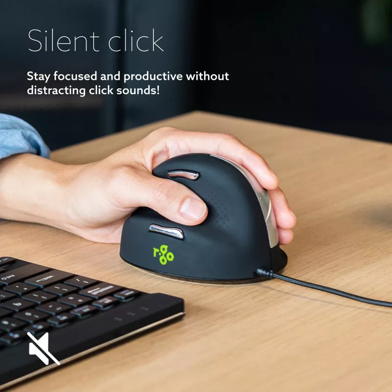 R-Go Tools Ergonomická myš R-Go HE Break so softvérom na prestávky, veľká (veľkosť ruky ≥ 185 mm), ľavá, káblová, čierna
