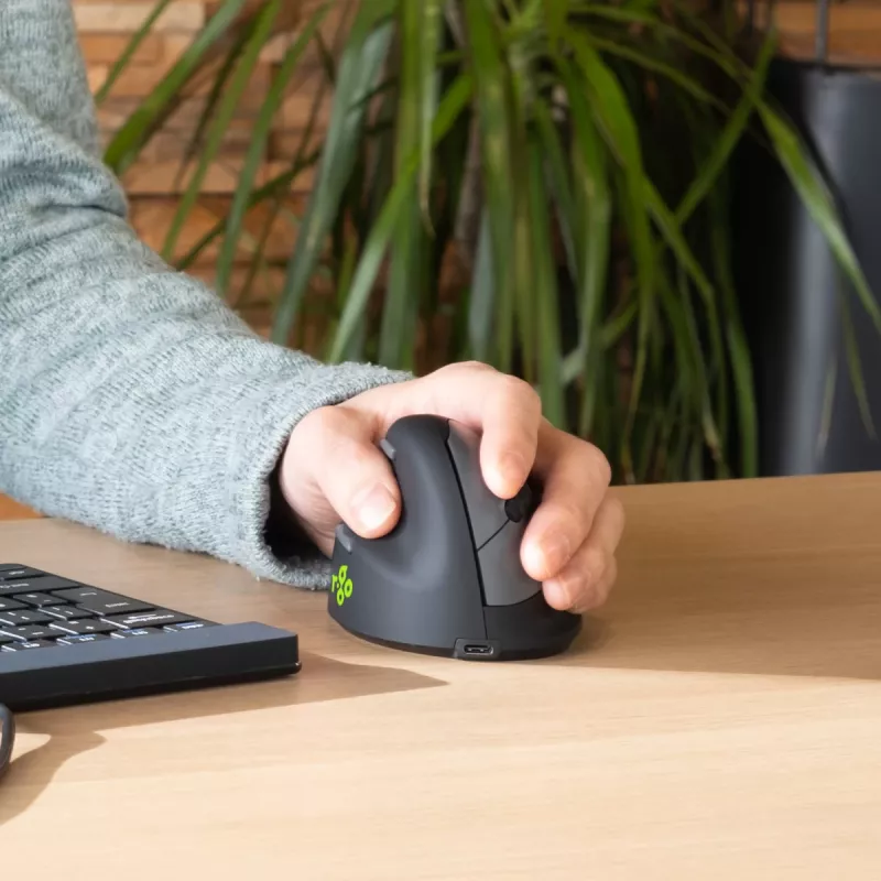 R-Go Tools Ergonomická myš R-Go HE Break so softvérom na prestávky, stredná (veľkosť ruky 165-185 mm), ľavá, Bluetooth, čierna