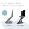 R-Go Tools stojan na notebook R-Go Riser Document, ergonomický, skladací a nastaviteľný stojan s držiakom dokumentov, čierny