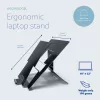 R-Go Tools stojan na notebook R-Go Riser Document, ergonomický, skladací a nastaviteľný stojan s držiakom dokumentov, čierny