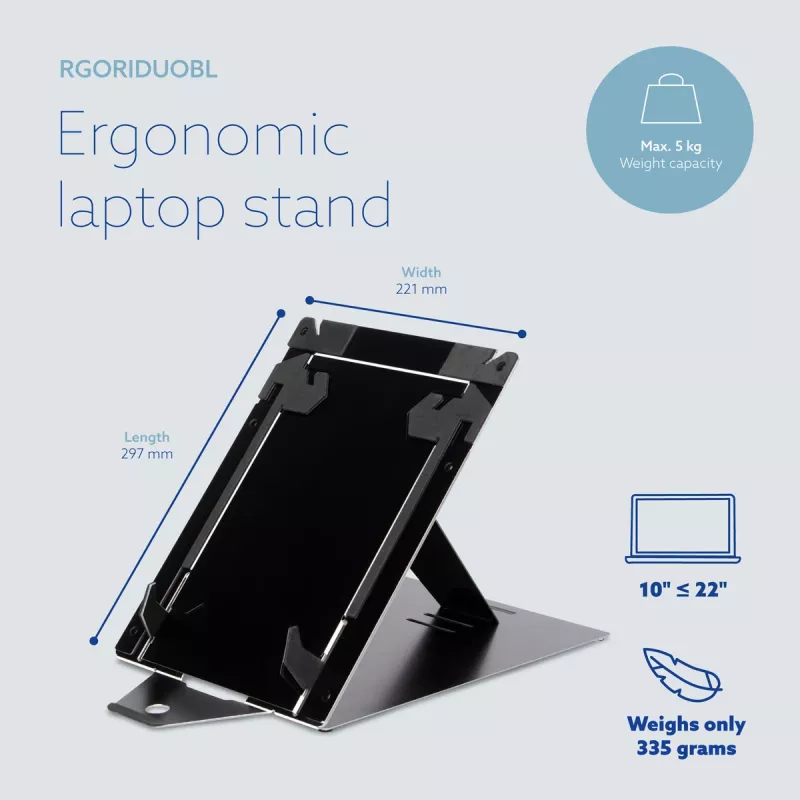 R-Go Tools stojan na tablet a notebook R-Go Riser Duo, vhodný pre 10–22