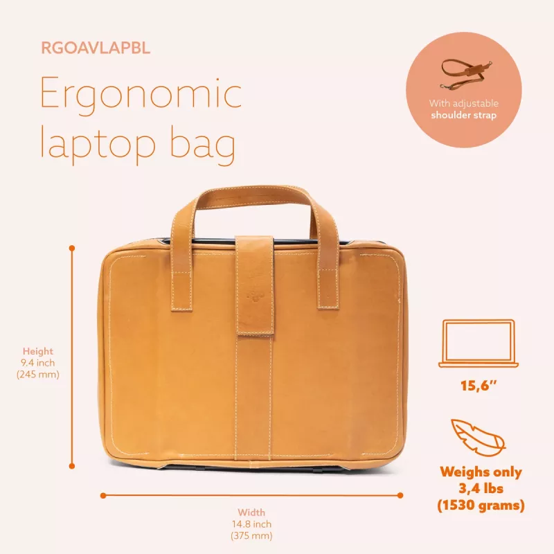 Taška na notebook R-Go Tools R-Go Viva, plná useň, s integrovaným stojanom na notebook, ramenný popruh, 39,6 cm (15,6 inch), hnedá