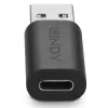 Lindy USB 3.2 Type-A na C adaptér, USB 3.2 Type-A, USB 3.2 Type-C, čierna