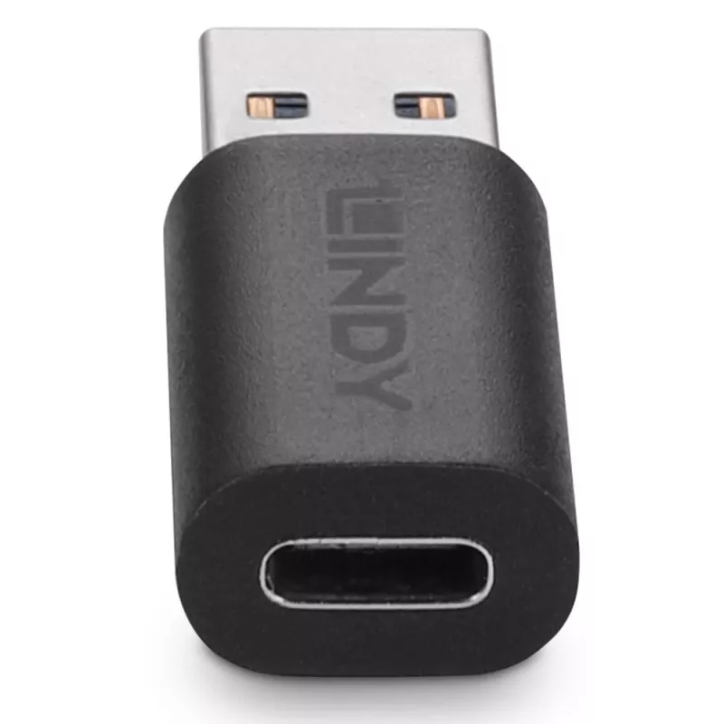 Lindy USB 3.2 Type-A na C adaptér, USB 3.2 Type-A, USB 3.2 Type-C, čierna