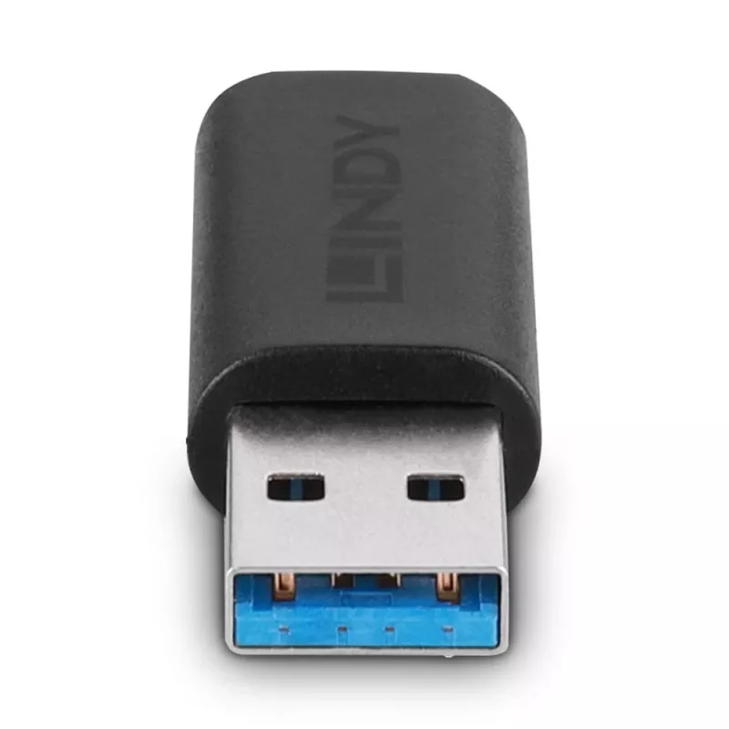 Lindy USB 3.2 Type-A na C adaptér, USB 3.2 Type-A, USB 3.2 Type-C, čierna