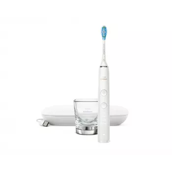 Sonic elektrická zubná kefka Philips DiamondClean 9000 HX9911 — vibračná zubná kefka, Li-Ion nabíjateľná, 3 režimy, biela