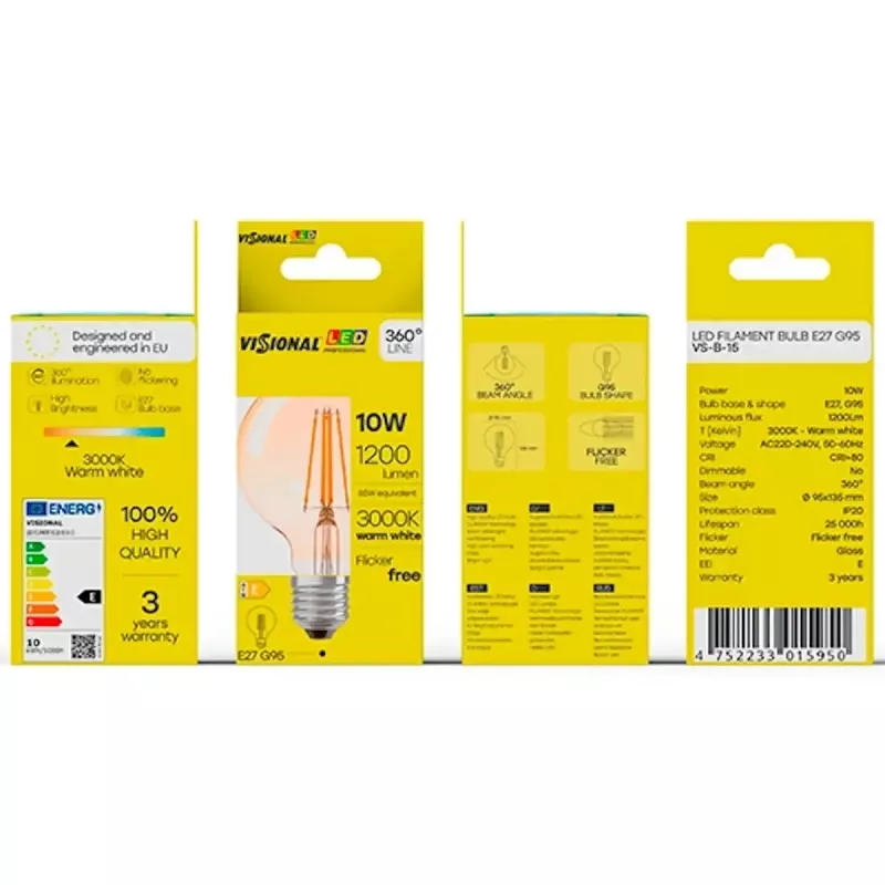 LED žiarovka VISIONAL VS-B-15 12W 1200 lm 3000K