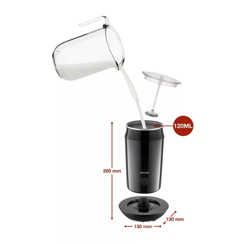 Automatický šľahač mlieka Philips CA6500/63 čierny 0,12 l 500 W