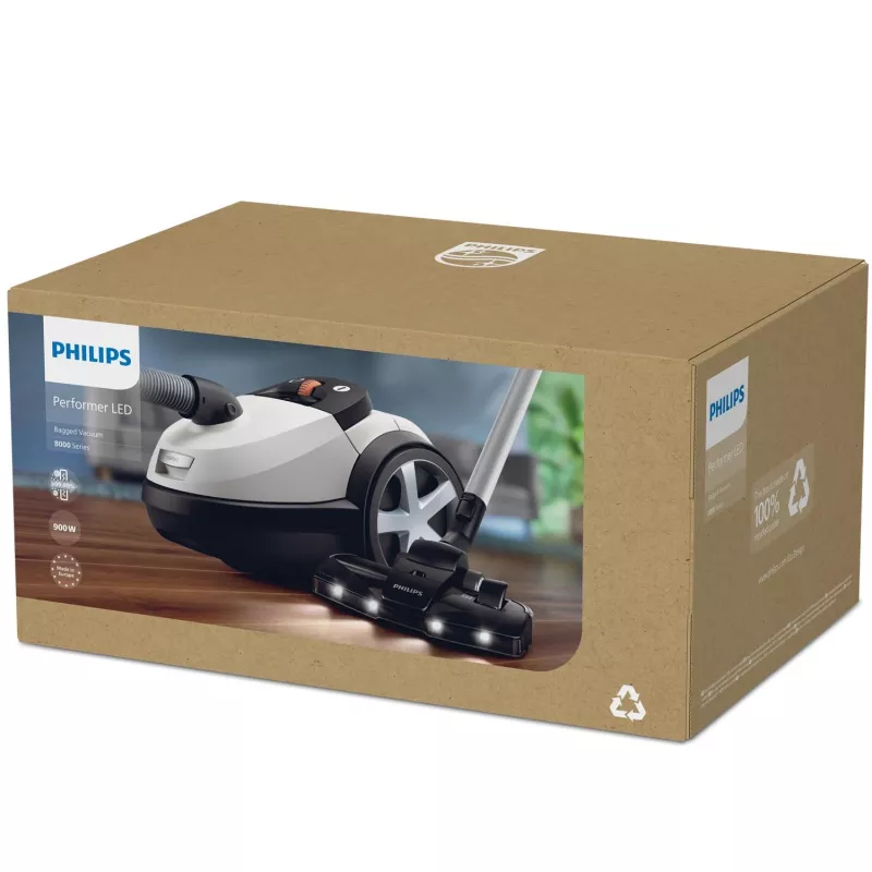 Podlahový vysávač Philips 8000-série XD8142/12 — 900 W, 4 l vrecko, HEPA, 12 m akčný rádius
